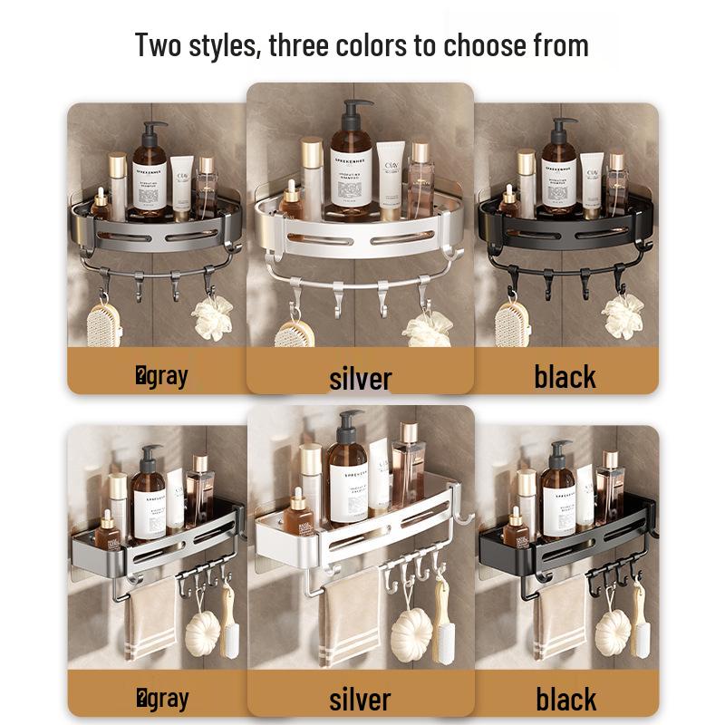 Punch-Free Wall-Mounted Bathroom Storage Shelf