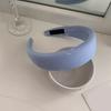 Yousheng Süßer Stil Stirnband Blaue Stickerei Verdickte Schwammpolsterung Schleifenmuster Haarreif mit Glatten Kanten Gesichtsformendes Haaraccessoire