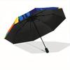 1pc Axolotls Marine Giant Salamander Automatic Open/Close Umbrella - Compact Travel Umbrella, 8-Rib Heavy-Duty Construction, Ideal Gift, Out