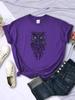 Dashing Owl Face Printing Womens Tee Shirts Casual Breathable Sport Short Sleeve Summer Street Hip Hop Tops Female Tee Clothes