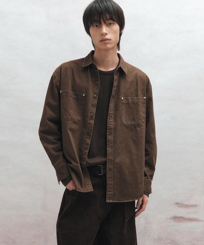 BIG UNION Moleskine Rivet Pocket Shirt (Brown)