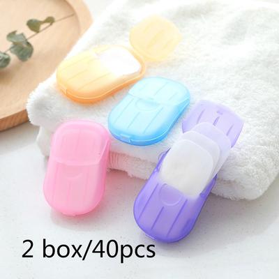 Gezondheid Mini Zeeptabletten In doos Reizen Badkameraccessoires Wegwerp Camping Wassen 2 Box / 40 stuks