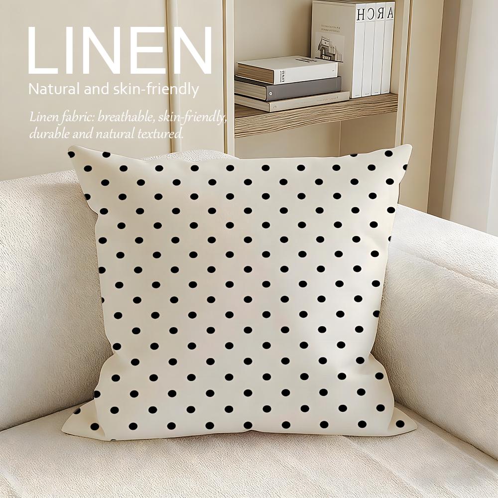 Art Polka Dot Cushion Cover Linen Decorative Pillowcase Set Pcs x x x Breathable Washable Sofa Cushion Cover