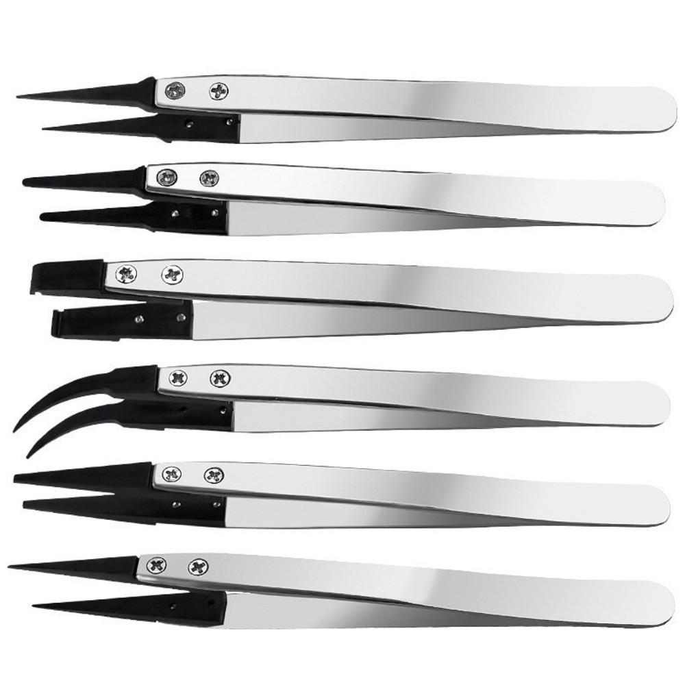 ESD Antistatische Pinzette Austauschbare Spitzen Kunststoffspitze Präzisionspinzette Präzisionsisolationspinzette Geeignet für Elektronik