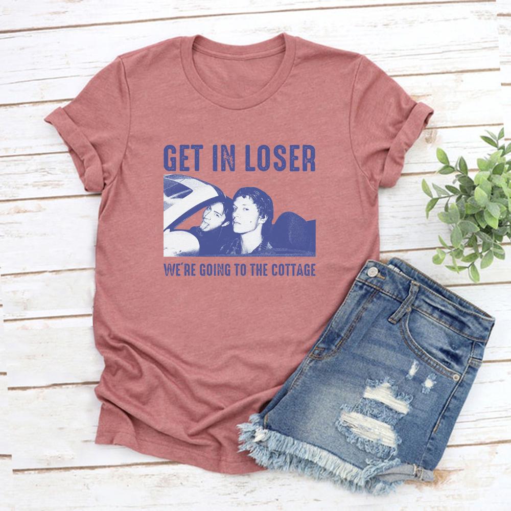 Komm rein, Verlierer, wir fahren zur Hütte T-Shirt Beheizte Rivalität Inspiriertes T-Shirt Damen T-Shirt Vintage Kurzarm Streetwear Top