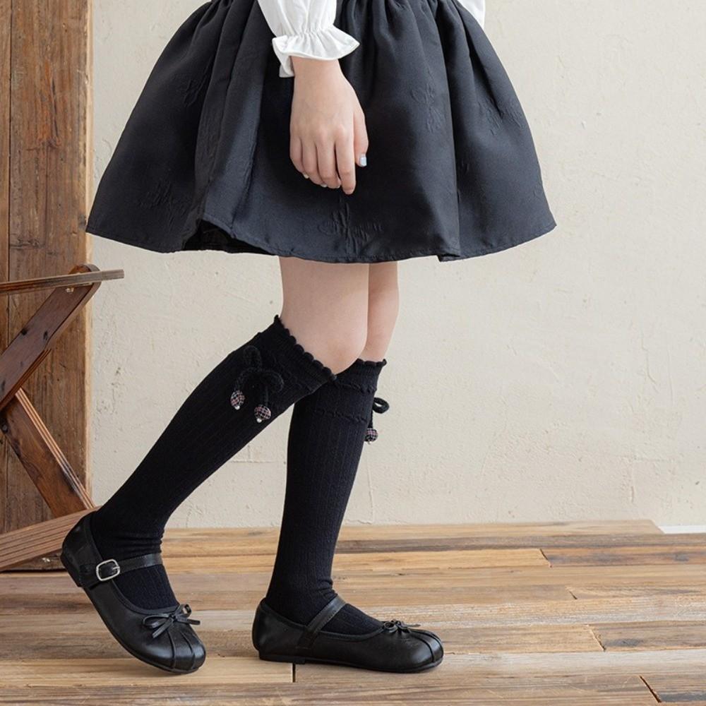 Knee High Length Knee High Socks Knitted Material Uniform Socks Sweet Knitted Socks  For Girls