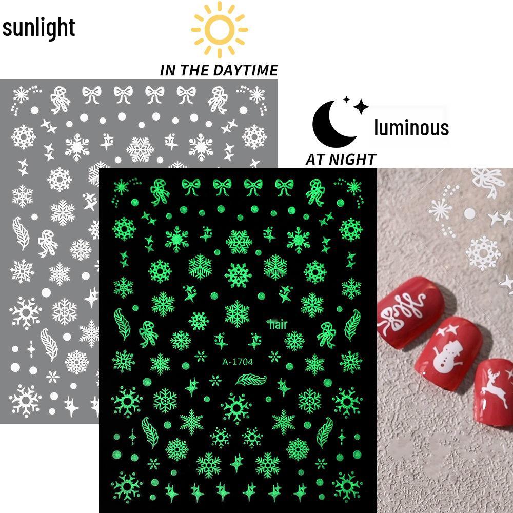 Autocolante de Crăciun 3D Laser Argint Ren & Fulg de Nea