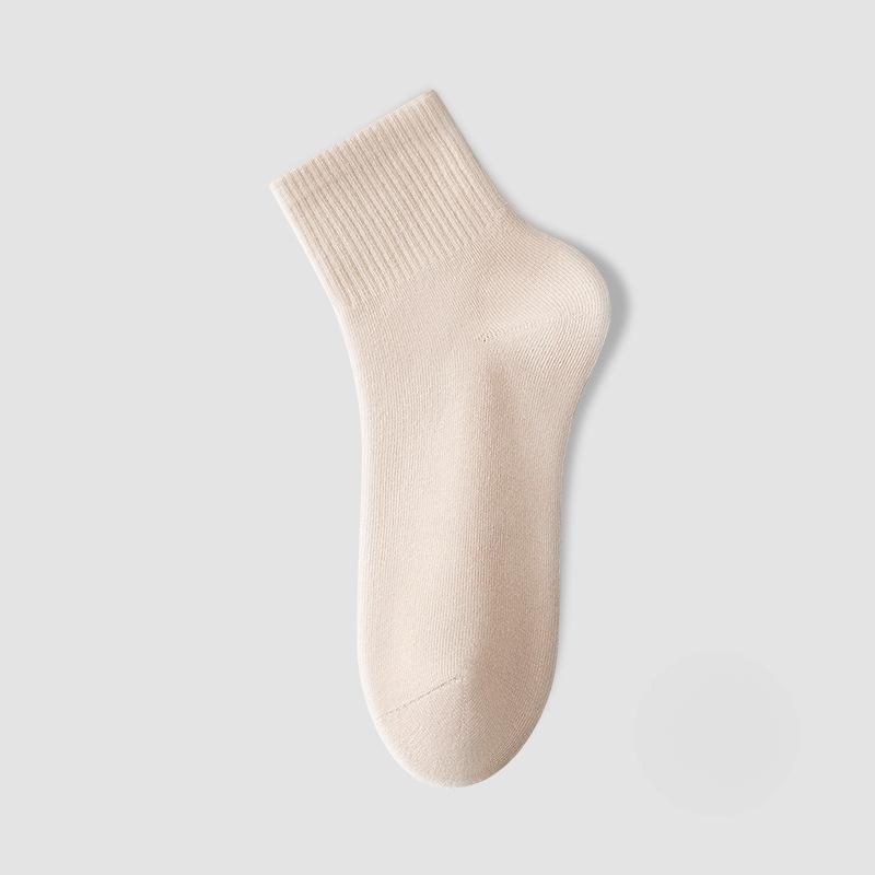 Pure Cotton Women's Mid-calf Boneless Socks, Anti-odor and Sweat-absorbing Women's Short Socks for Summer