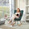 Rocking Chair, Beech Wood Rockers, Thick Padding, Dark Green, Up to 120 kg