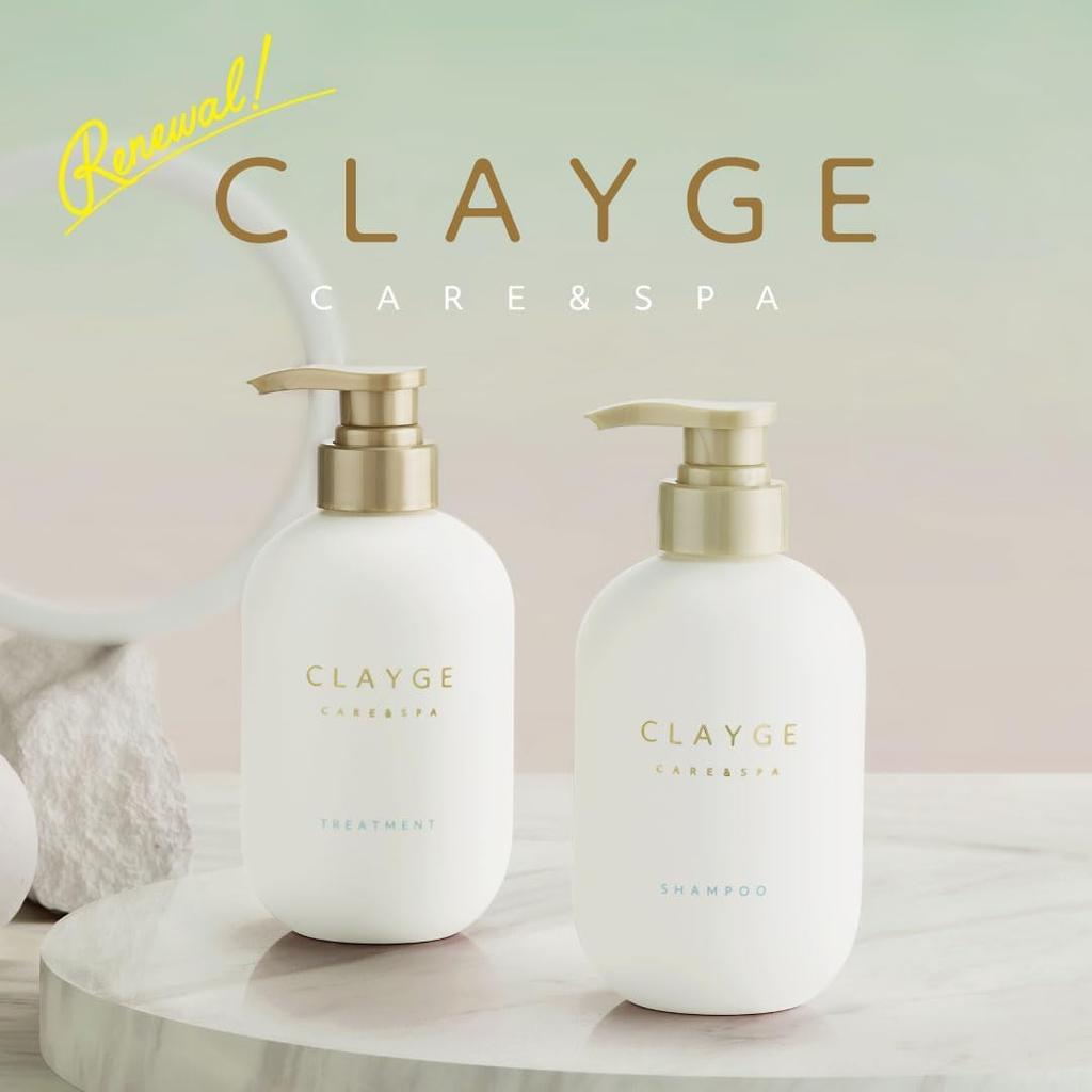 CLAYGE Shampoo 500ml Treatment 500ml Hot Cold Head Smooth Assortment (S) & Set, & Spa, & Smooth, 2-Piece