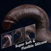 33cm Huge Realistic Silicone Dildo, Flesh & Black Coffee Thick Penis Toy with Strong Suction Cup, Soft Skin Feel G-Spot Stimulator