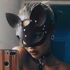 Cosplay Rabbit Cat Mask Half Face Fashion Black Rave Party Dancer Club Costume Props Halloween Cosplay Masque Bunny Mask 2025