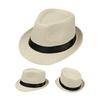 Outdoor Gentlemen Trilby Hat Straw Weaving Fedoras Hat Teens Festival Proms Hat