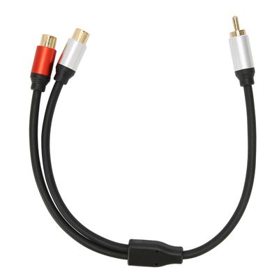 1RCA-Stecker auf 2RCA-Buchse, AUX-Verlängerungs-Y-Adapter, Stereo-Splitterkabel für DVD-TV, Laptop