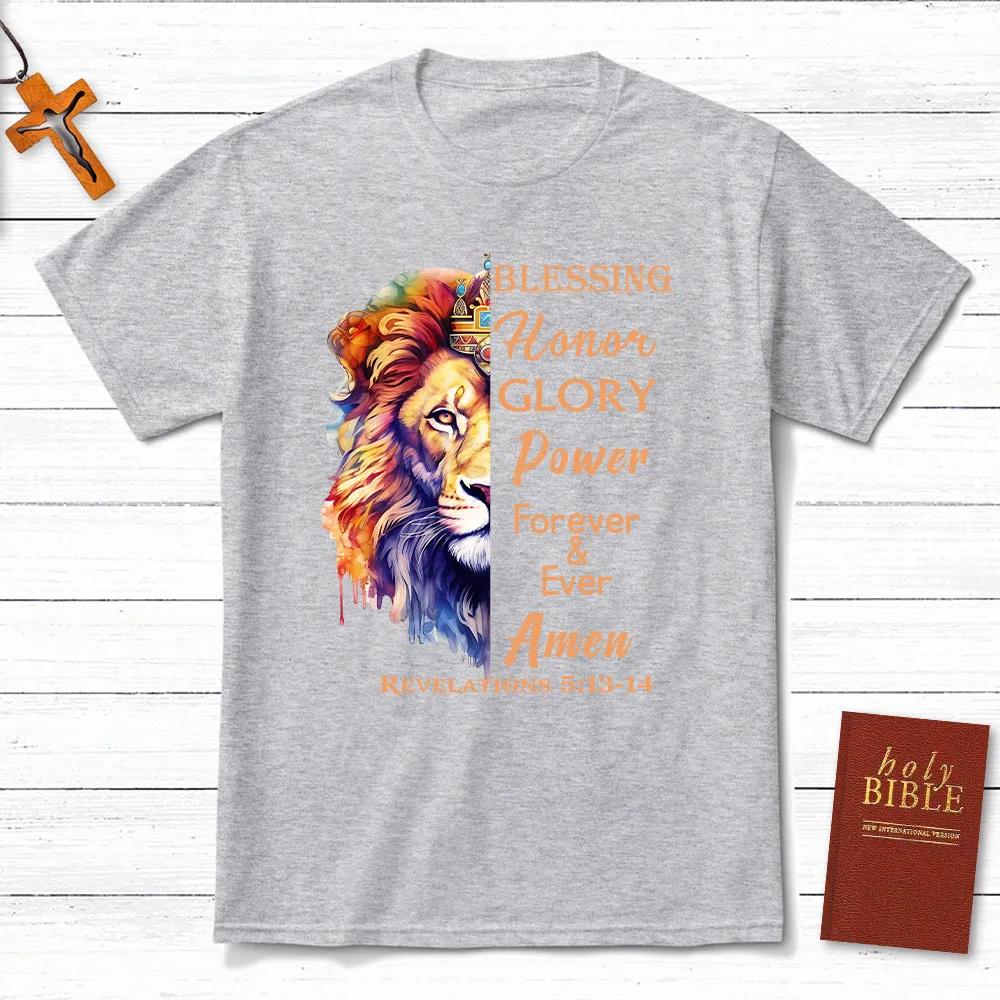 

Blessing and Honor Christian TShirt Mens and Womens Short Sleeve Cotton Tees Retro HipHop Tops Summer Blouse Men Clothing S