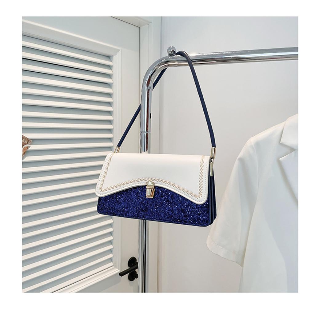 Large Capacity Splicing On The New Foreign Fashion Sequins Fashion Shoulder Armpit Small Square Bag for Women