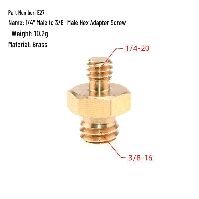 1/4 to 3/8 M4 M5 M6 M8 Screw Adapter for Tripod, Pan/Tilt Camera, Hot Shoe Mount & Light Stand