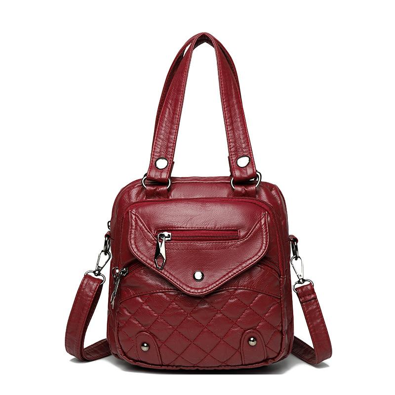 

Модная и ретро-сумка большой вместимости, легкая сумка на одно плечо, женский рюкзак через плечо красный