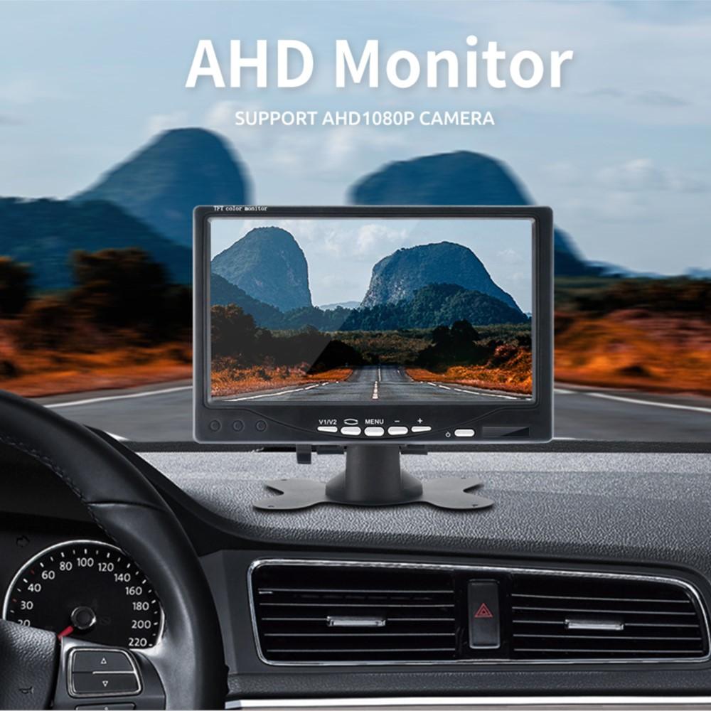 2-in-1 Car Rearview Mirror with 1080P AHD Rear Camera & 7" TFT LCD Display – 170° Wide Angle Backup System, 1024x600 Resolution