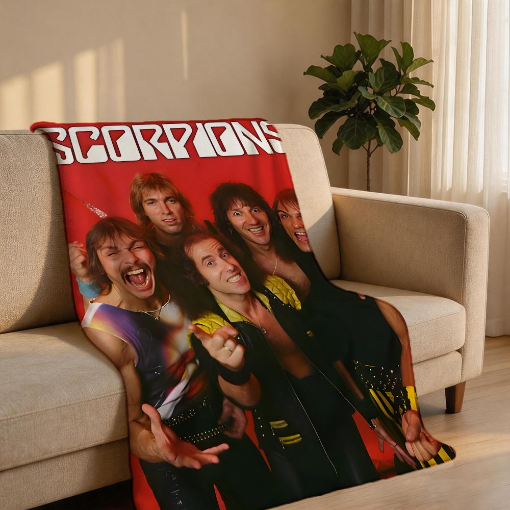 Rock S-Scorpionss Бросок Короткий Плюшевый Плед Мягкий Гипоаллергенный Многоцелевой для Дома Офиса