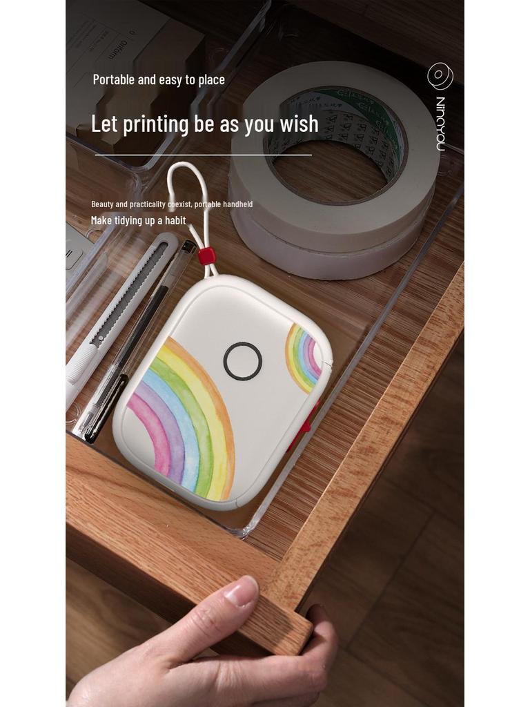Yin Xiaoqian P12 Mini Bluetooth Impressora Térmica de Etiquetas - Portátil, Fofa, Impressora de Mão para Uso Doméstico