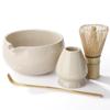 Matcha Set (4 Pieces): Includes a Pitcher, Matcha Bowl, Whisk, Tea Scoop, and Whisk Stand. Made of Ceramic, Easy To Hold, and Features a Spout. Ideal