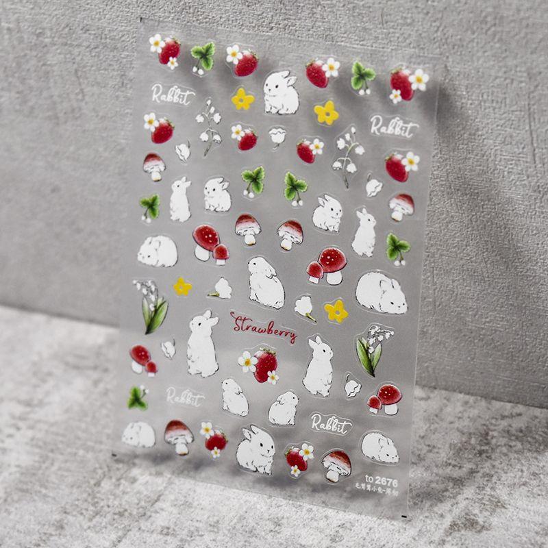 

Пушистый кролик гриб клубника тонкая прочная наклейка для ногтей Furry Bunny 2676