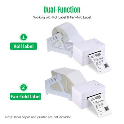 Thermal Label Printer Label Holder for Rolls and Fanfold Shipping Package Labels Work with Desktop
