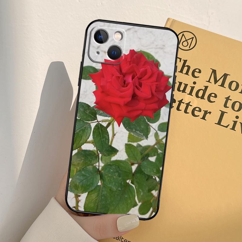 Bright Red Rose Flowers Phone Case For iPhone 17 16 15 14 13 11 12 Pro Max Mini XR 16e 15 16 Plus 17 Air Full Cover