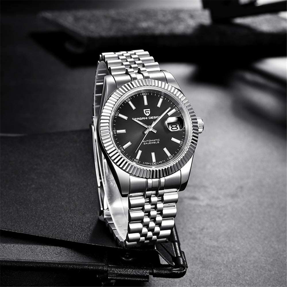 Montre PAGANI DESIGN Mouvement automatique Fabriquée au Japon Boîtier mécanique de plongée Lunette en céramique étanche Montre de travail habillée Bracelet en acier inoxydable