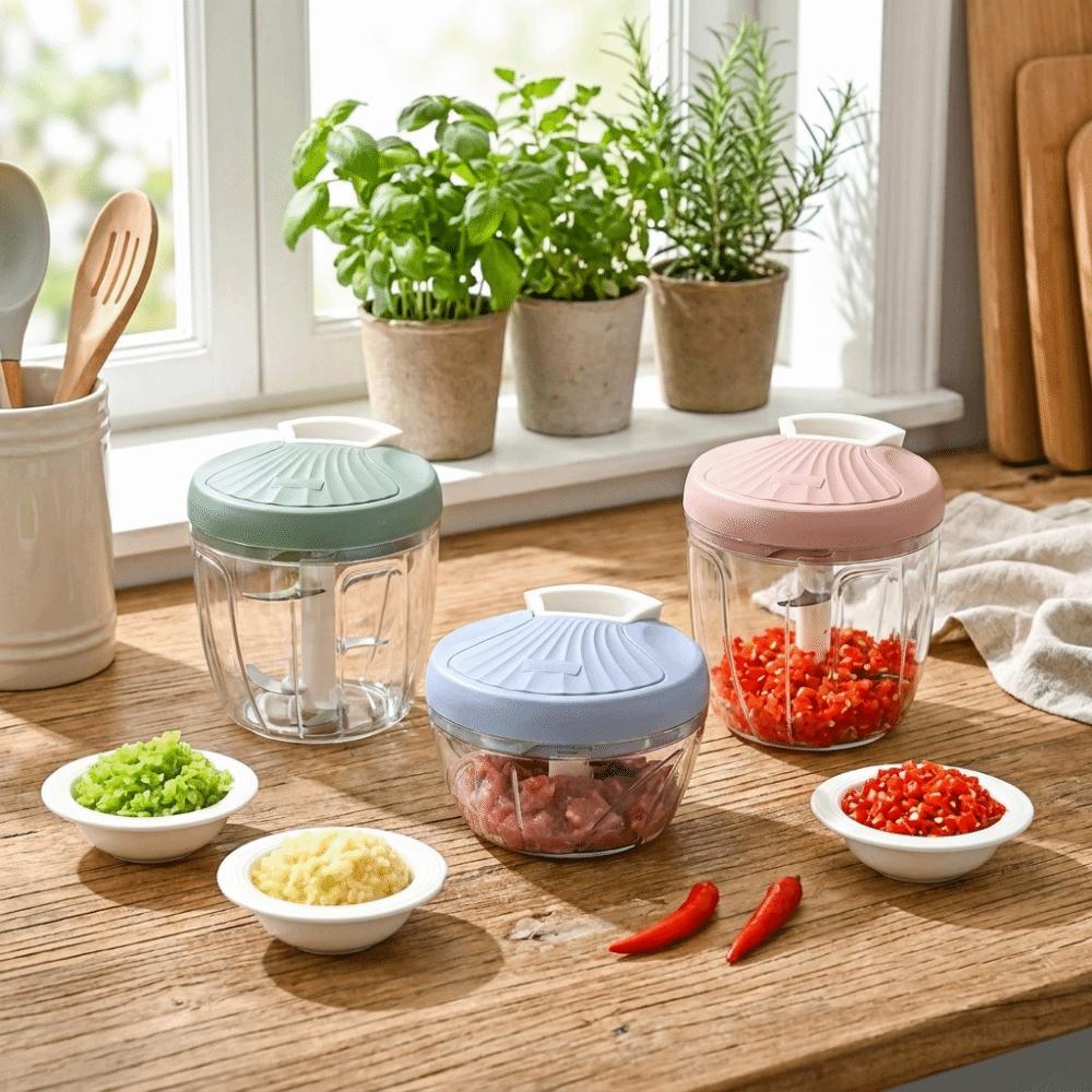 Tritatutto Alimentare Multifunzione 500/900ML Tritaglio Aglio Manuale Spremi Aglio Cucina