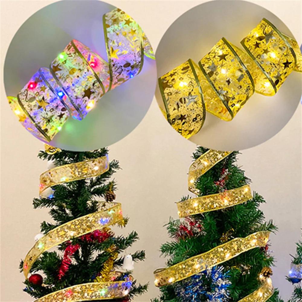 10m Indoor String Lights Battery Operated Christmas Ribbon with Lights Christmas Tree Accessories Decoration for Christmas New Year