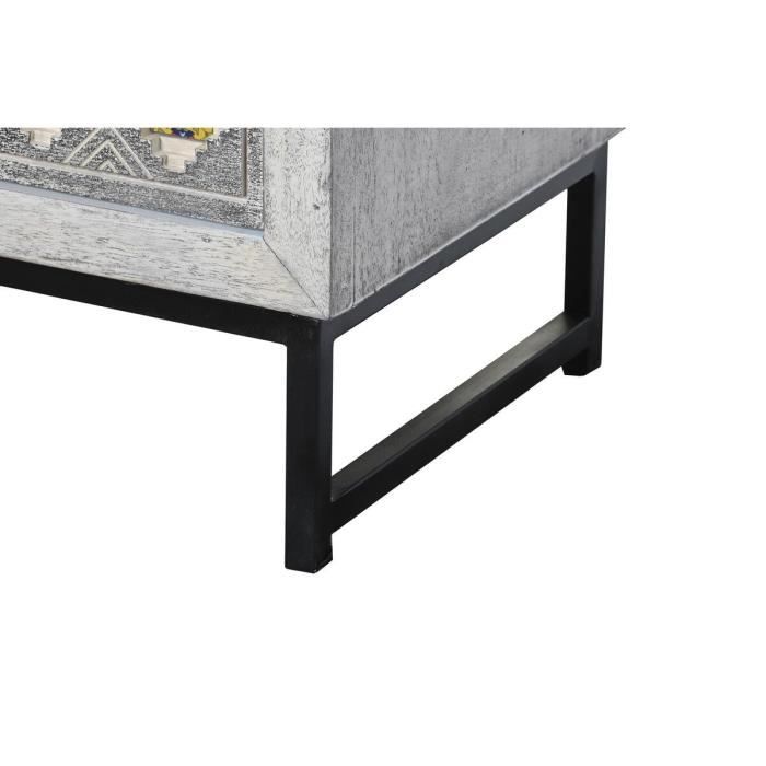 Commode En Céramique Et Bois De Manguier - Blanc - 80 Cm