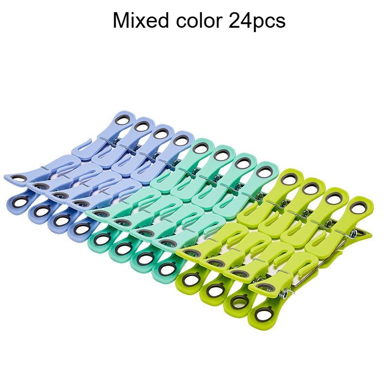 

24 шт. Ветрозащитные прищепки | Многофункциональные зажимы против соскальзывания, Прочный пластик, Надежный захват, Незаменимы для стирки на открытом воздухе