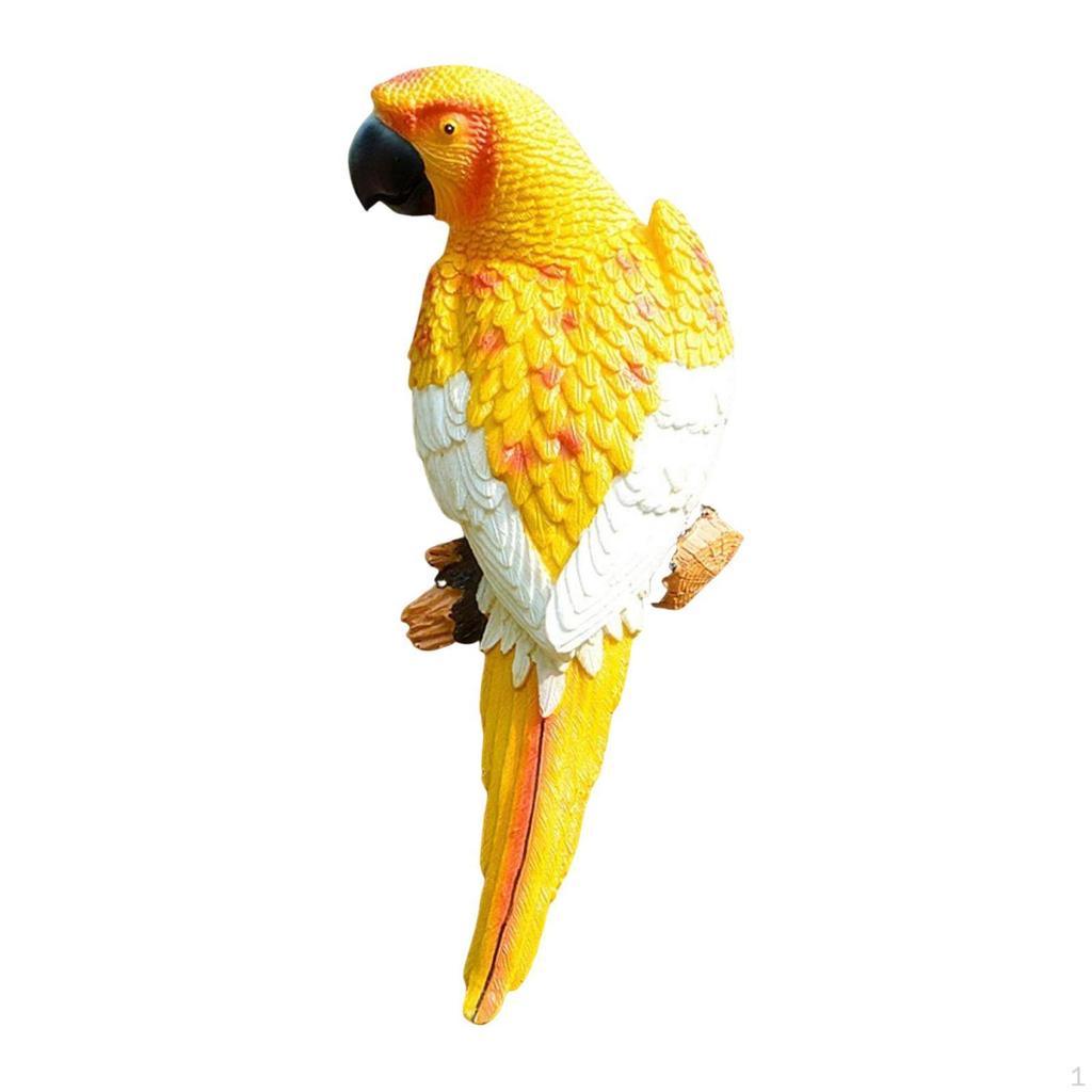 Resin Wall Bird Statue Birds Art Lawn Figurine Animal Ornament for Garden