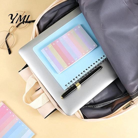 Study Note Classification Gradient Checklist Sticky Notepad, Self-stick To-do List Pads, Macaron Color Planning Stationery Set Tearable Planner