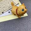 Creative Miniature Wood Cat Statue Handmade Carving Cartoon Animal Statue Cute Natural Lucky Cat Ornaments Desktop