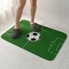 Flannel Football Court Pattern Doormat Non-slip Bath Mat Football Field Floor Mat  Living Room