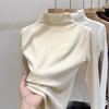 Thickened Semi-turtleneck German Velvet Base Shirt for Women Autumn-winter Style Warm with A Long-sleeved T-shirt Student Top