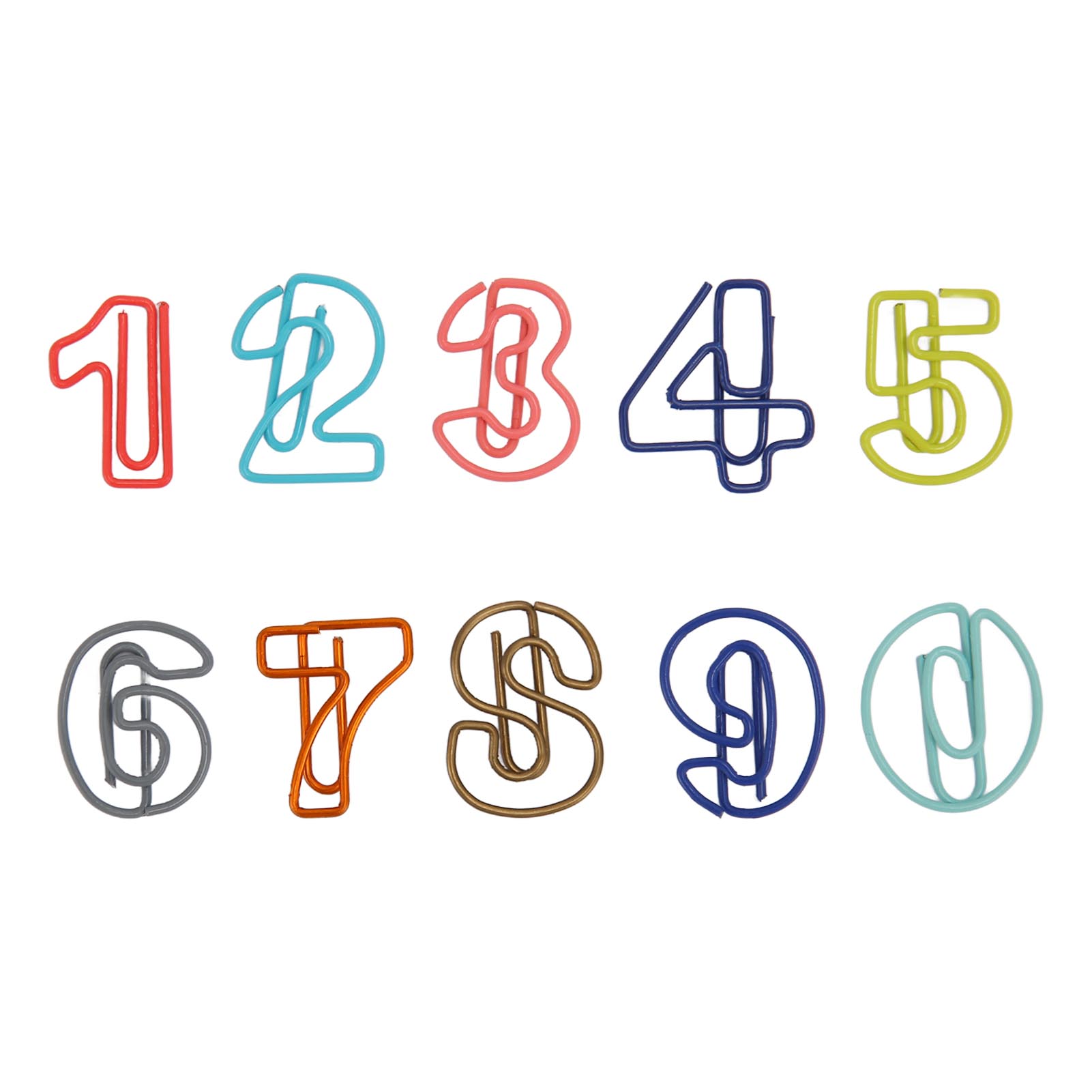 

100 шт. милые скрепки в виде цифр, насыщенные цвета, противоскользящие, крепкие, необычные скрепки для