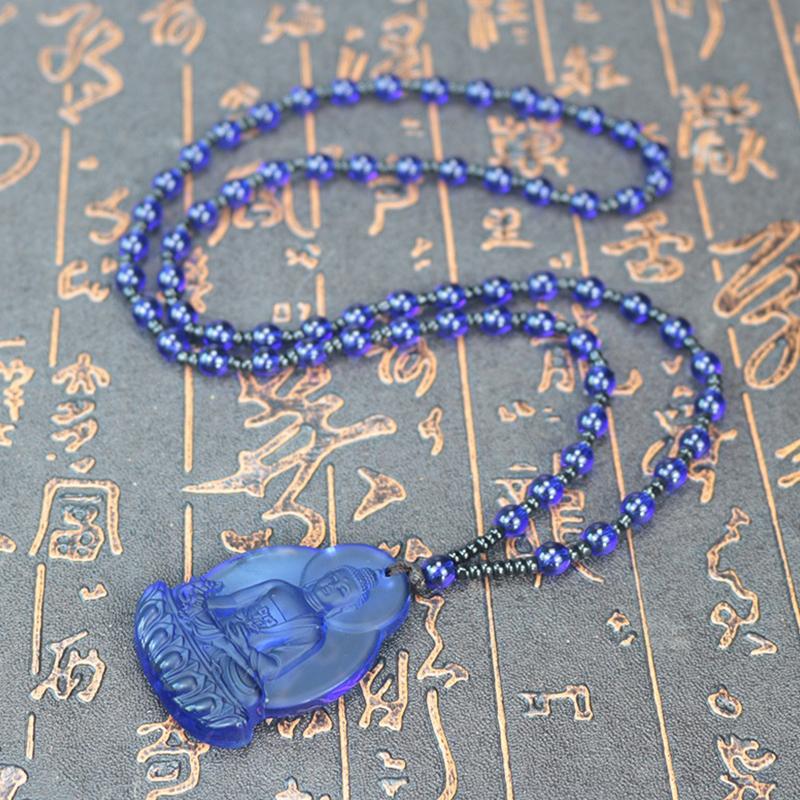 Zelená Tára Přívěsek Dlouhý Svetrový Náhrdelník Léčitel Buddha Amitábha Tibetský Buddhismus Náboženství Amulet Náhrdelníky Unisex