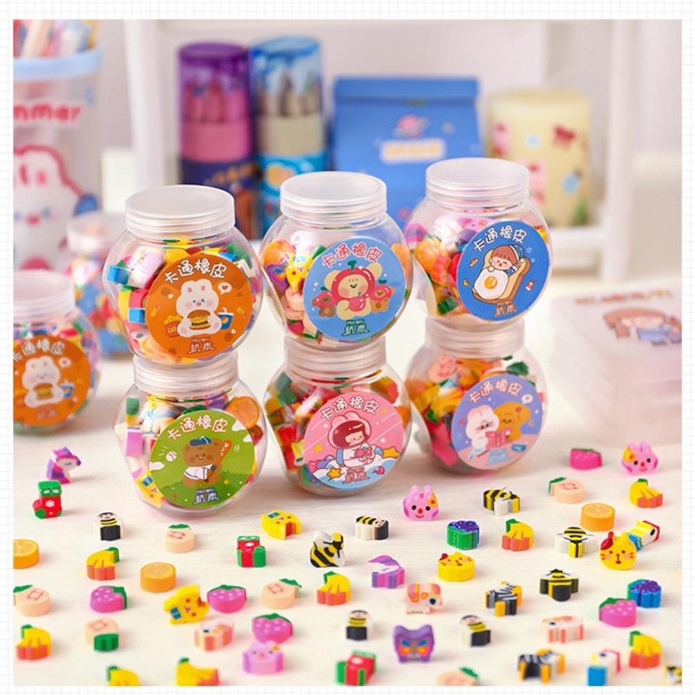 Non Toxic and Odorless Pencil Eraser Rubber Material Safety Cartoon Bottled Mini Eraser Eraser