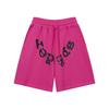 Unisex Streetwear Sparkly Rhinestone Letter Print Short Sleeve Tee Shorts Set Casual Outfit