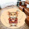 1pc mouse winter Round Chair mat Area Rug - Non-Slip, Floor Mat for Office, Bedroom, and Indoor Decor -1002026