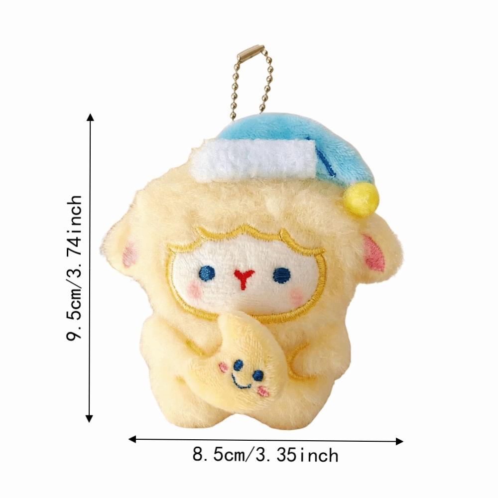 Kawaii Stuffed Lamb Pendant Cute Cartoon Sheep Doll Bag Decor Backpack Pendant Birthday Gift