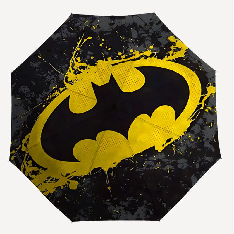 1PC Warner Batman Logo Automatic Open/Close Umbrella with Windproof, 76-Rib Sturdy Canopy, Durable Ribs1293A
