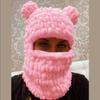 Winter Hat Cartoon Knitting Hat Cute Animal Ear Cosplay Hat Outdoor Sport Hat Woolen Caps Windproof Headwear Balaclava