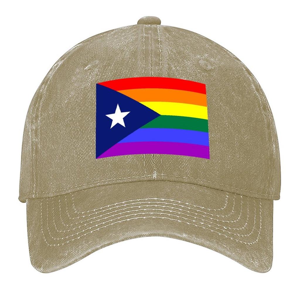 2026 Puerto Rican Rainbow Pride Flag Baseball Cap Luxury Brand Fishing Cap Luxury Cap Luxury Man Hat Golf Women Men's
