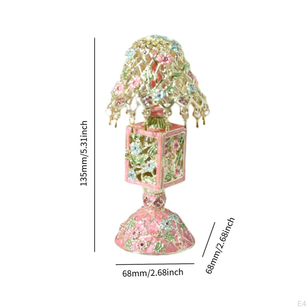 Enamel Jewelry Box Organizer Earrings Display Handmade Ornament Table Lamp Shape Keepsake for