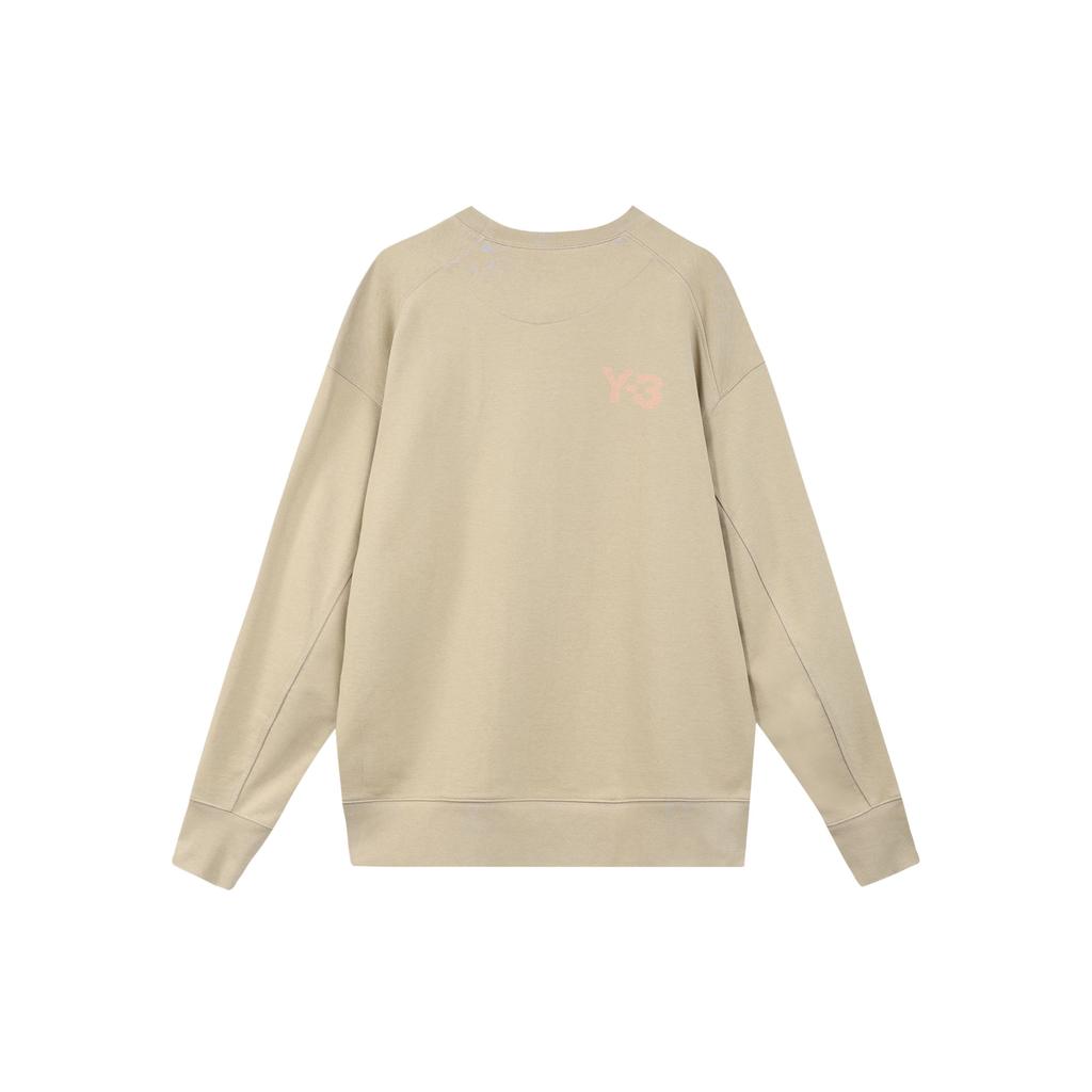 Y-3 FW22 Logo Print Letter Crewneck Sweatshirt Men Sweatshirt Khaki HT4496